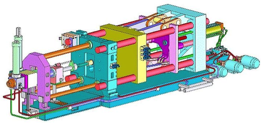Pressure die casting machine schematic